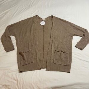 Becool Kingston Cardigan Oatmeal Open Front Knit Sweater S/M NWT 62559‎